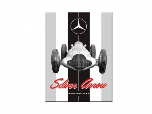 Deko-Magnet -Mercedes-Benz - Silver Arrow- Retro-Style von Nostalgic-Art - Bild vergrern 