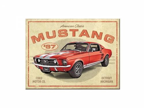 Deko-Magnet -Ford Mustang - GT 1967 Red- Retro-Style von Nostalgic-Art - Bild vergrern 