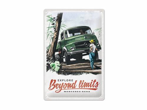 Deko-Blechschild / Retro-Reklameschild -Daimler Truck - Beyond limits- grn/rot 30 x 20cm von Nostalgic-Art - Bild vergrern 