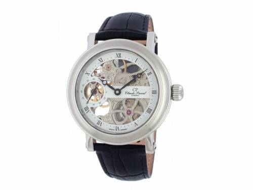 Mechanische Herrenuhr Ziffernblatt wei/skelettiert  von Claude Pascal (*CL*HU*) - Bild vergrern 