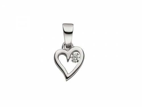 Schmuckanh�nger/Halsschmuck -kleines Herz- poliert echt Silber 925 rhodiniert (10 x 8 mm) - Bild vergr��ern 
