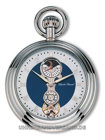 Mechanische Lepine-Taschenuhr silberfarben mit Standb�gel von Claude Pascal (*CL*TU*) - Produktbild 