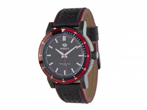 ABVERKAUF: Armbanduhr sportiv Metall schwarz Ziffernblatt schwarz von Marea (*MR*HU*) - Bild vergr��ern 