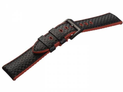 Hybrid-Uhrband -Max Endurance Sport- 20mm schwarz Karbon-Look/Silikon EASY-CLICK v. STAILER (Schlieenansto 18 mm) - Bild vergrern 