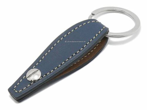 ABVERKAUF: Handgefertigter Schl�sselanh�nger -Llavero Nappa Sport- Anilin-Nappaleder blau Niete Atelier Ferrer Channel - Bild vergr��ern 