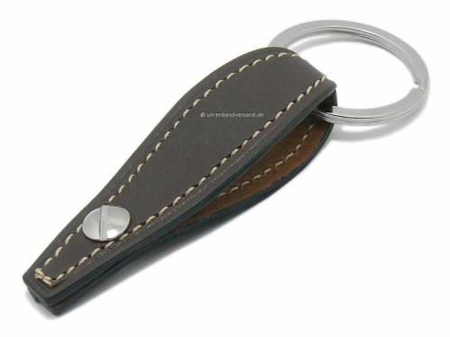 ABVERKAUF: Handgefertigter Schl�sselanh�nger -Llavero Nappa Sport- Anilin-Nappaleder dbraun Niete Atelier Ferrer Channel - Bild vergr��ern 