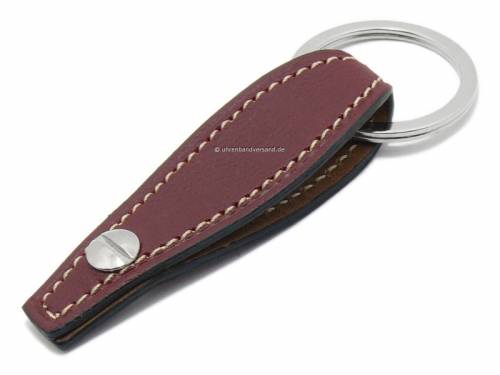 ABVERKAUF: Handgefertigter Schl�sselanh�nger -Llavero Nappa Sport- Anilin-Nappaleder rot Niete Atelier Ferrer Channel - Bild vergr��ern 