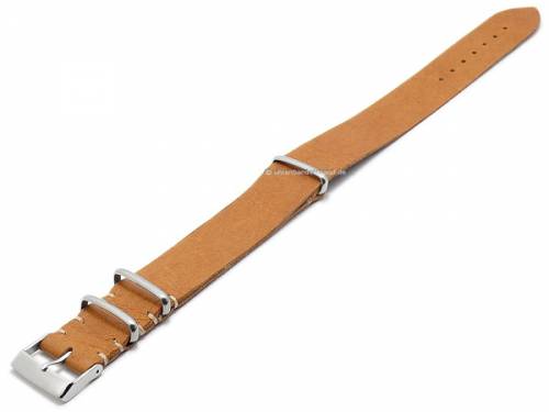 Uhrenarmband -NATO Antilope- 18mm hellbraun Vintage-Look Durchzugsband von ATELIER FERRER CHANNEL - Bild vergr��ern 