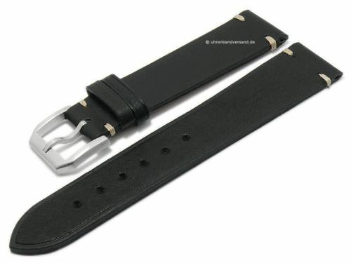 ABVERKAUF: Uhrenarmband -New Old Style Nappa Anilina- 22mm schwarz Leder ATELIER FERRER CHANNEL (Schlie�enansto� 20 mm) - Bild vergr��ern 