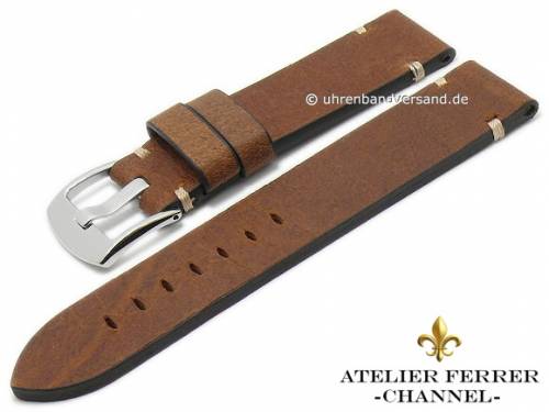 ABVERKAUF: Band -Antilope- 22mm dbraun echt Antilope Antik helle Naht ATELIER FERRER CHANNEL (Schlie�enansto� 22 mm) - Bild vergr��ern 