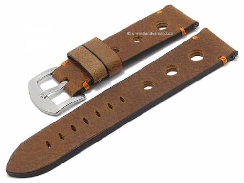 ABVERKAUF: Uhrenband -Monaco- 24mm braun Antilope EASY-CLICK orange Naht ATELIER FERRER CHANNEL (Schlie�enansto� 22 mm) - Bild vergr��ern 