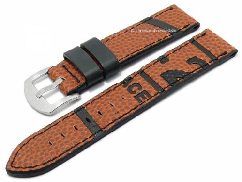 Uhrenarmband -Spalding- 20mm orange HORWEEN Basketball-Leder genarbt von ATELIER FERRER CHANNEL (Schlie�enansto� 20 mm) - Bild vergr��ern 