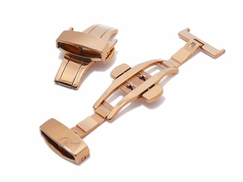 PREISTIPP: Butterfly-Faltschlie�e (AcBFS-00008) 20mm ros�goldfarben Edelstahl poliert mit seitlichen Dr�ckern - Bild vergr��ern 