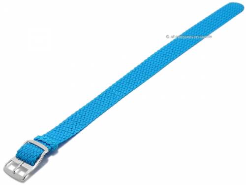 Basic Uhrenarmband 12mm hellblau Perlon/Textil Durchzugsband - Bild vergr��ern 
