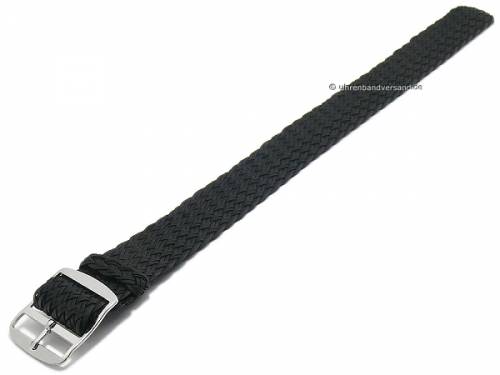 Uhrenarmband 18mm schwarz Perlon/Textil sportiv Durchzugsband - Bild vergrern 