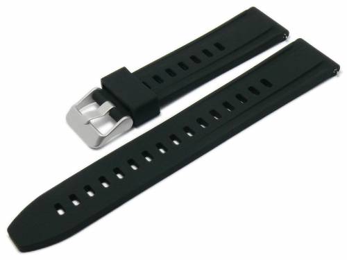 Basic-Uhrenarmband EASY-CLICK 22mm schwarz Silikon mit Schnellwechsel-Stegen  (Schlie�enansto� 21 mm) - Bild vergr��ern 