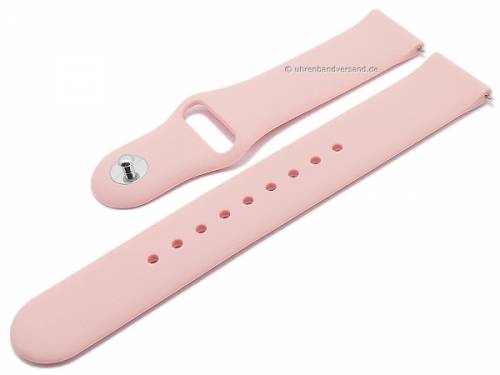 Basic-Uhrenarmband 22mm rosa Silikon glatt matt mit Schnellwechsel-Stegen (Schlie�enansto� 22 mm) - Bild vergr��ern 