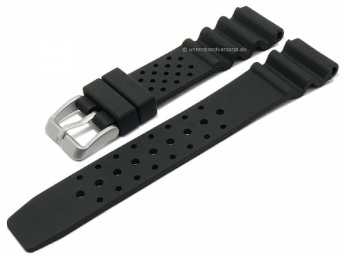 Preistipp: Uhrenarmband 20mm schwarz Silikon im Taucher-Style matt (Schlie�enansto� 18 mm) - Bild vergr��ern 