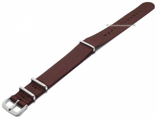 Preistipp: Uhrenarmband 18mm dunkelbraun Nylon zweilagiges Durchzugsband im NATO-Style - Bild vergrern 