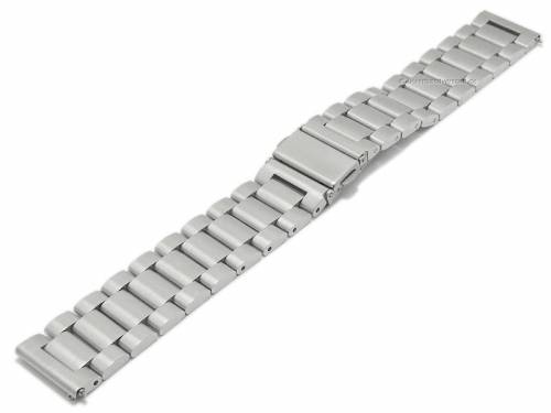 Preistipp: Uhrenarmband 20mm silberfarben Edelstahl massiv matt Faltschlie�e mit Schnellwechsel-Stegen - Bild vergr��ern 