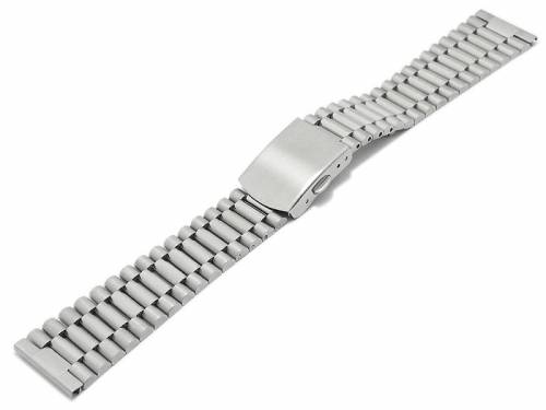 Uhrenarmband 18mm silberfarben Edelstahl massiv teilweise poliert mit Faltschlie�e - Bild vergr��ern 