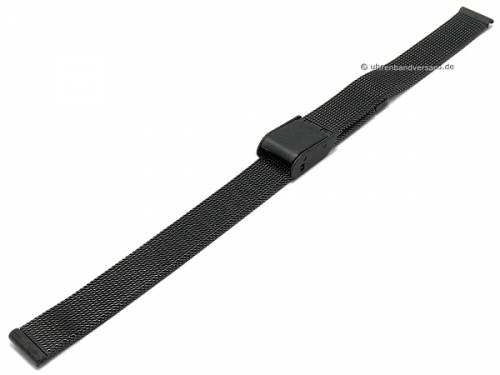 Preistipp: Uhrenarmband 10mm Milanaise schwarz feines Geflecht satiniert mit Schiebeverschlu� - Bild vergr��ern 