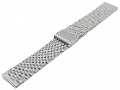 Preistipp: Uhrenarmband 20mm Milanaise stahlfarben feines Geflecht satiniert mit Schiebeverschlu� - Bild vergr��ern 