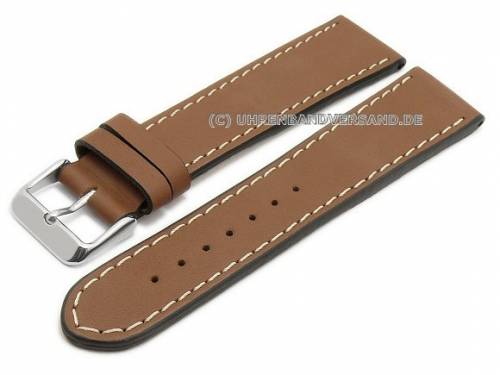 Uhrenarmband -Chrono XL- 24mm braun Kalbleder glatt von BECO (Schlie�enansto� 22 mm) - Bild vergr��ern 