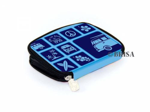 Geldb�rse -VW T1 BUS NEOPREN- blau Kunststoff mit Rei�verschlu� von Brisa - Bild vergr��ern 