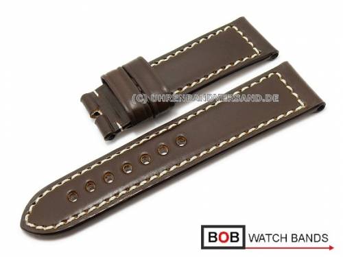 Uhrenarmband 24mm dunkelbraun Shell Cordovan f�r Panerai von BOB (Schlie�enansto� 22 mm) - Bild vergr��ern 