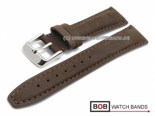 Uhrenarmband 19mm dunkelbraun Vertigo B�ffelleder f�r IWC abgen�ht von BOB (Schlie�enansto� 16 mm) - Bild vergr��ern 