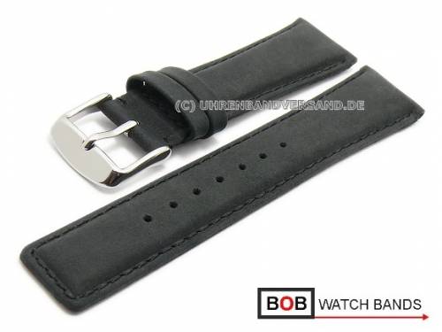 ABVERKAUF: Uhrenarmband 22mm schwarz Vertigo B�ffel Nubukleder f�r IWC abgen�ht von BOB (Schlie�enansto� 18 mm) - Bild vergr��ern 