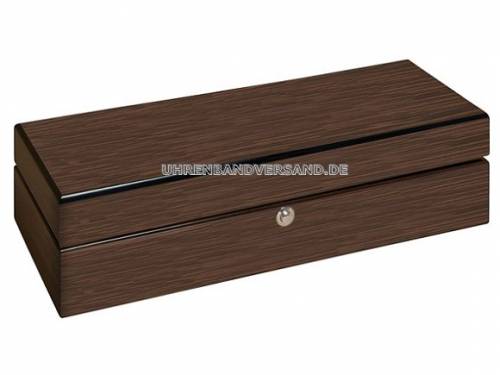 Uhrenbox -Wallnuss- dunkelbraun matt f�r bis zu 5 Armbanduhren - Bild vergr��ern 