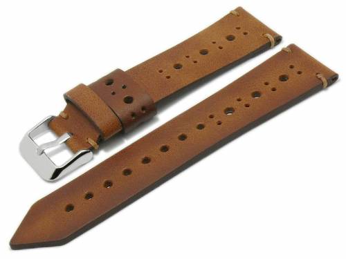 Uhrenarmband 22mm mittelbraun Leder Vintage-Look abgen�ht f�r HUAWEI Smartwatches u.a. BURKLEY (Schlie�enansto� 20 mm) - Bild vergr��ern 
