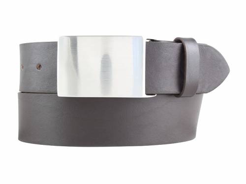 Hochwertiger Lederg�rtel MADE IN ITALY dunkelbraun strukturiert mit Koppelschlie�e - Gr��e 120 (Breite ca. 4,5 cm) - Bild vergr��ern 