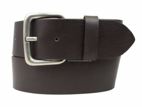 Hochwertiger Lederg�rtel MADE IN ITALY dunkelbraun vegetabil glatt - Gr��e 120, k�rzbar (Breite 5 cm) - Bild vergr��ern 