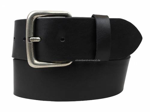 Hochwertiger Lederg�rtel MADE IN ITALY schwarz vegetabil glatt - Gr��e 120, k�rzbar (Breite 5 cm) - Bild vergr��ern 
