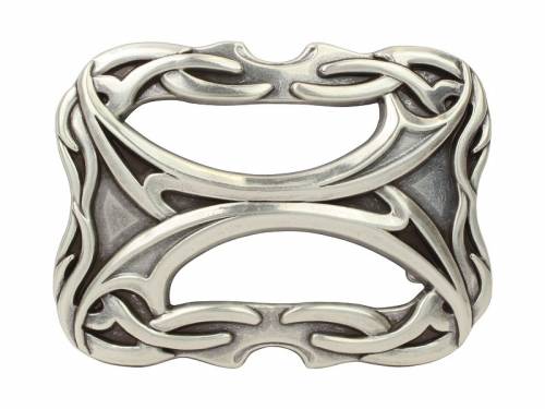 G�rtelschlie�e Metall silber Motiv keltisches Design Antik-Look passend f�r G�rtelbreite 40 mm - Bild vergr��ern 