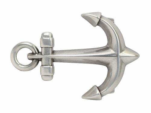 G�rtelschlie�e Metall silberfarben Motiv Anker Antik-Look passend f�r G�rtelbreite 40 mm - Bild vergr��ern 