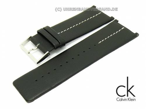 Ersatzband CALVIN KLEIN 30mm Leder schwarz glatt wei�e Mittelnaht f�r K04281 - Bild vergr��ern 