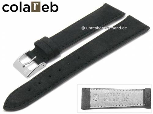 ABVERKAUF: Uhrenarmband -Ecosuede- 22mm schwarz Synthetik velourartig VEGAN von COLAREB (Schlie�enansto� 18 mm) - Bild vergr��ern 