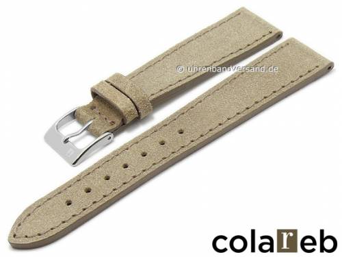 Uhrenarmband -Spoleto Stitching- 20mm beige Leder Vintage-Look abgen�ht von COLAREB (Schlie�enansto� 16 mm) - Bild vergr��ern 