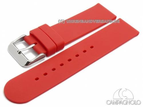 Uhrenarmband 20mm rot Silikon glatt matt von CAMPAGNOLO (Schlie�enansto� 20 mm) - Bild vergr��ern 