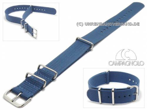 Uhrenarmband 22mm mittelblau Synthetik/Textil NATO-Style Durchzugsband von CAMPAGNOLO - Bild vergr��ern 