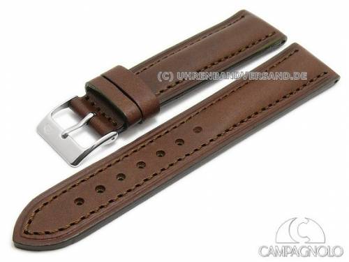 Uhrenarmband 22mm dunkelbraun Leder glatt abgen�ht von CAMPAGNOLO (Schlie�enansto� 20 mm) - Bild vergr��ern 