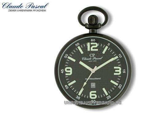 Lepine-Taschenuhr Edelstahl schwarz Ziffernblatt schwarz von Claude Pascal (*CL*TU*) - Bild vergr��ern 