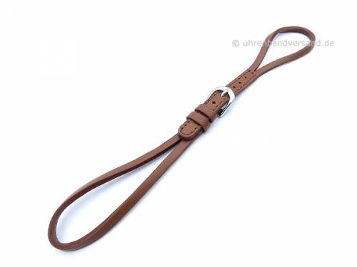 Kordel-Uhrenarmband hellbraun Leder glatt mit Dornschlie�e - Bild vergr��ern 