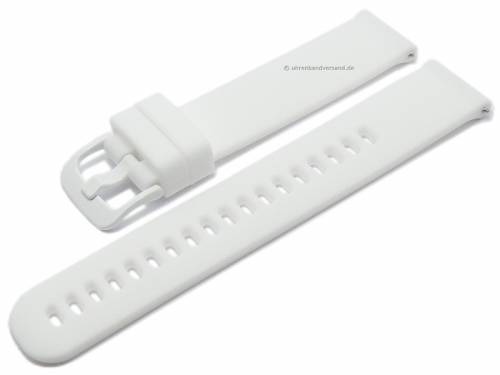 Preistipp: Uhrenarmband 22mm wei� Silikon mit Schnellwechsel-Federstegen f�r sportive Uhren & Smartwatches - Bild vergr��ern 