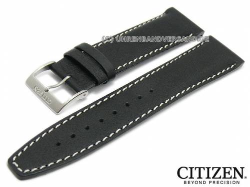 Ersatz-Uhrenarmband CITIZEN 22mm schwarz Leder genarbt helle Naht f�r AT0761-08E etc. - Bild vergr��ern 