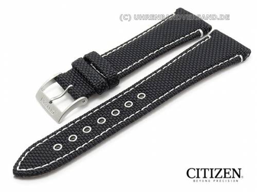 Ersatz-Uhrenarmband CITIZEN 22mm dunkelblau Textil helle Naht f�r BM6686-21A - Bild vergr��ern 